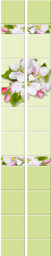 Панель Яблоневый цвет зеленый (0,25*2,7) по 12 шт ( основной узор 2 шт) 09885